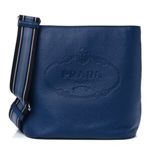 PRADA - Vitello Phenix Logo Hobo Bluette -BLUE -** Hard to find**